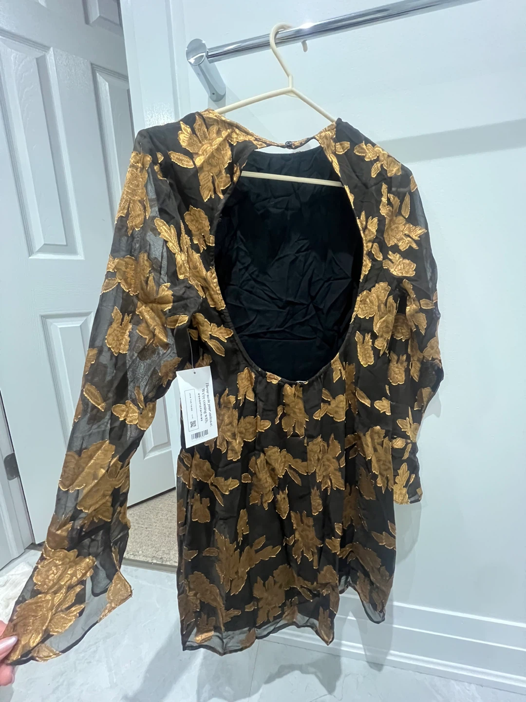 Marissa Gold and Black Floral Mini Dress - photo 2
