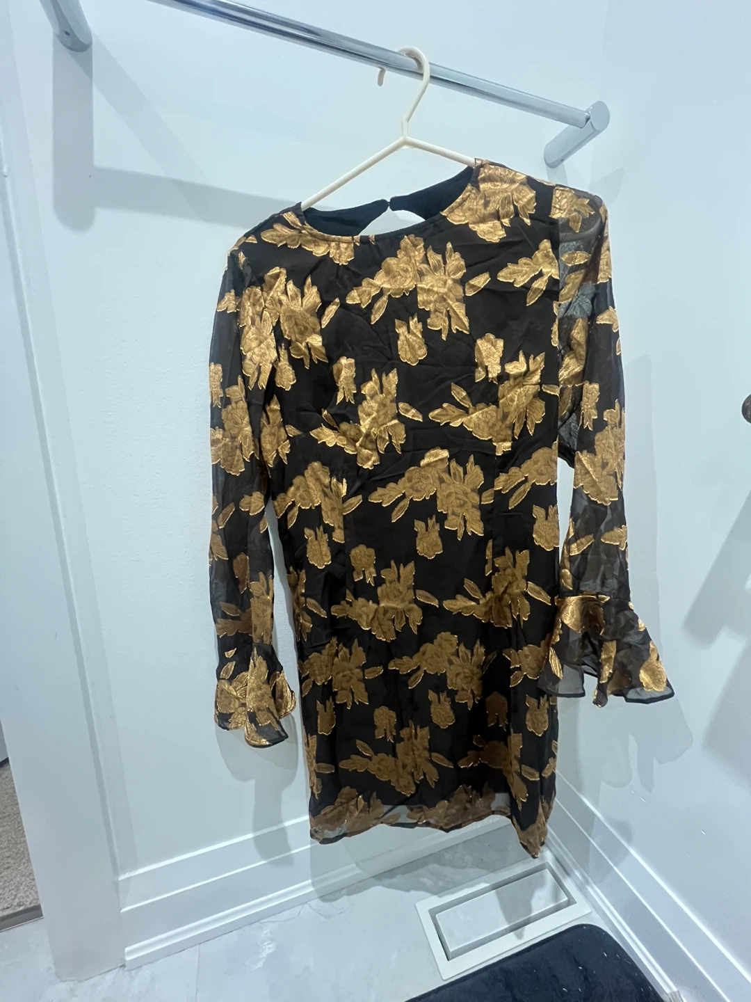 Marissa Gold and Black Floral Mini Dress - photo 3