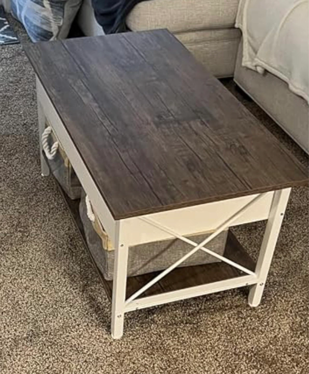 VINGLI Lift Top Coffee Table with Storage - photo 3