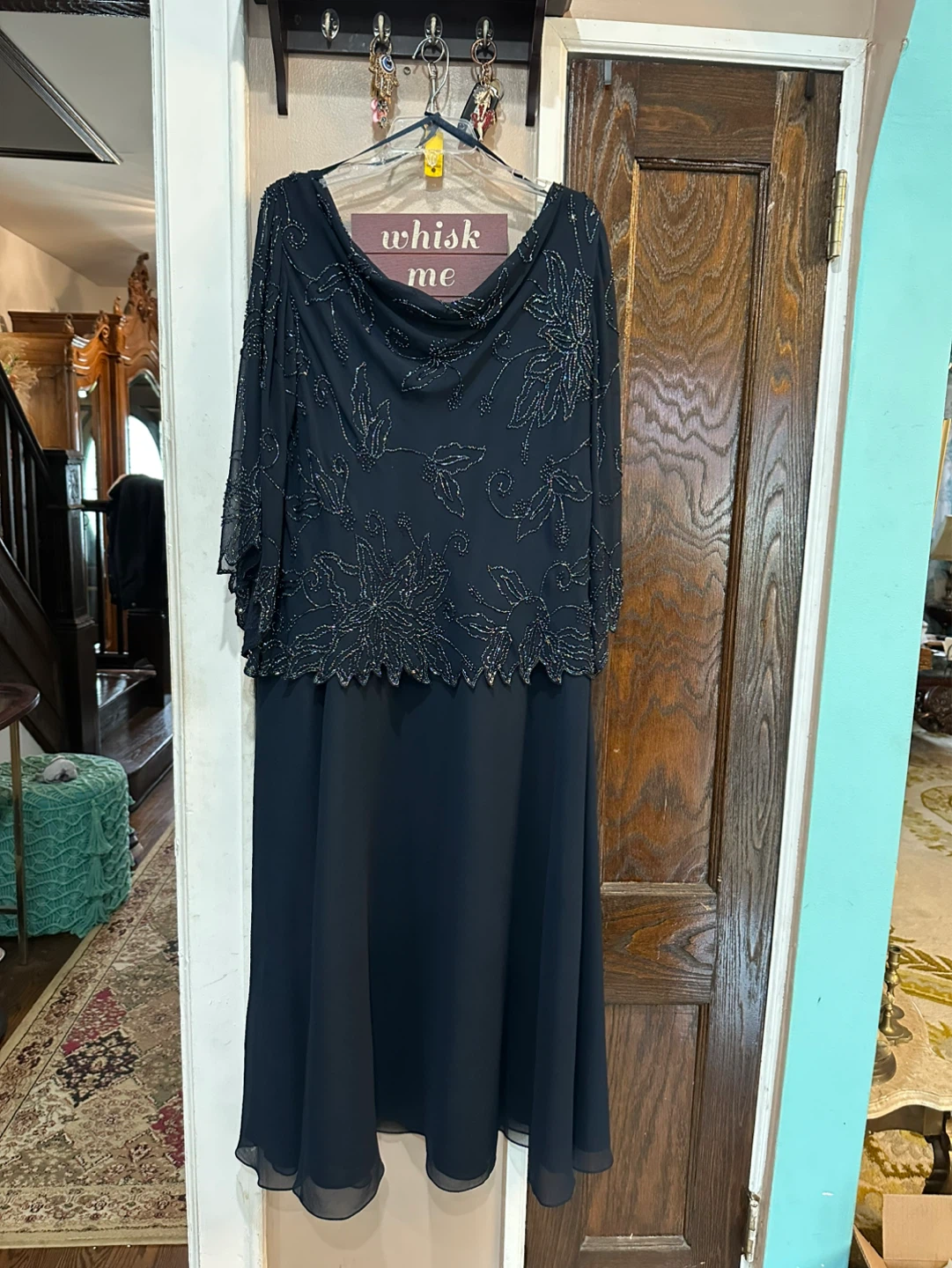 JKARA Women's Beaded Black Dress Size 18W