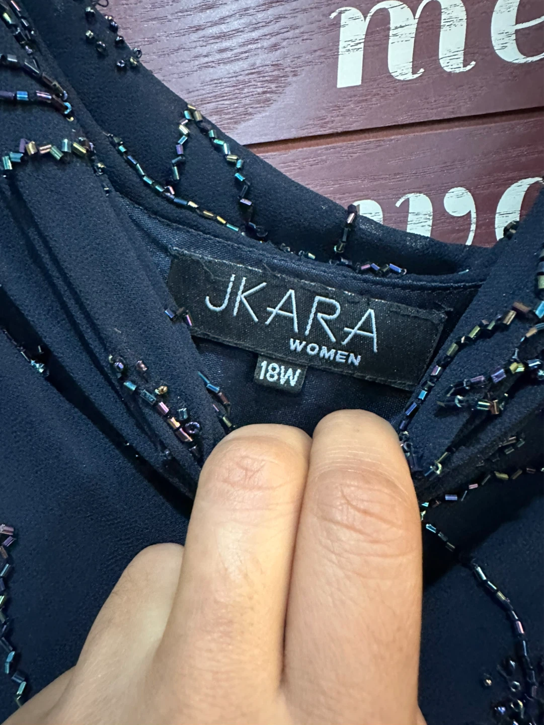 JKARA Women's Beaded Black Dress Size 18W - photo 4