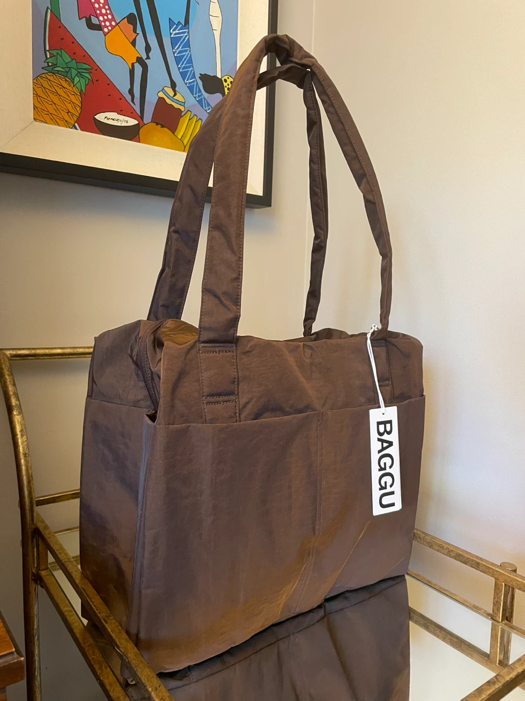 BAGGU Carry-On Cloud Bag Sm Coffee NEW with tags