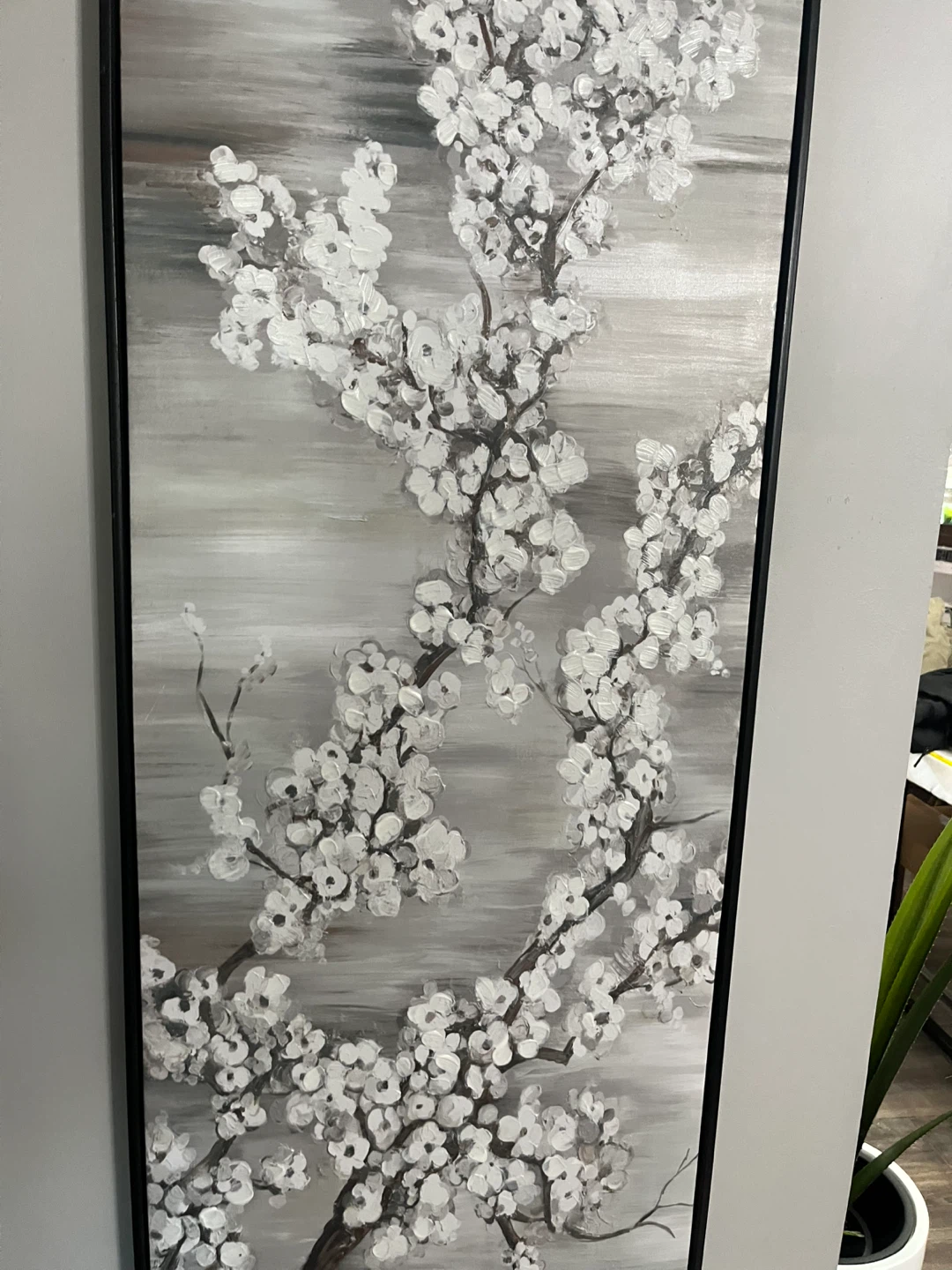 Framed White Blossom Branch Wall Art - photo 3