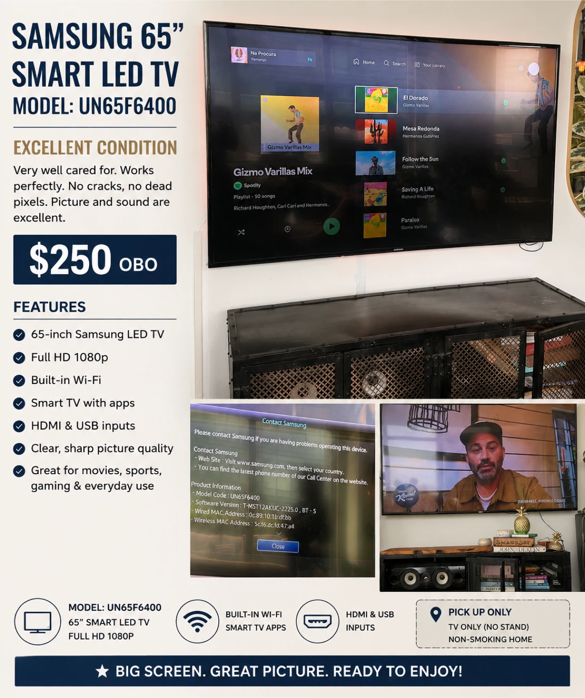 Samsung 65" Smart LED TV