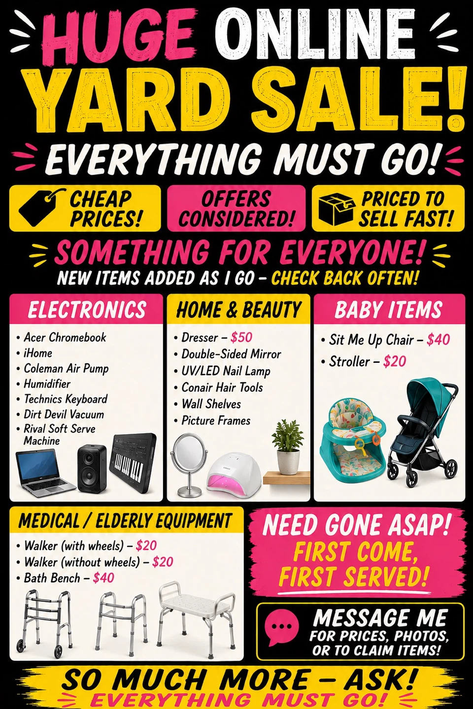 🚨 HUGE ONLINE YARD SALE 🚨