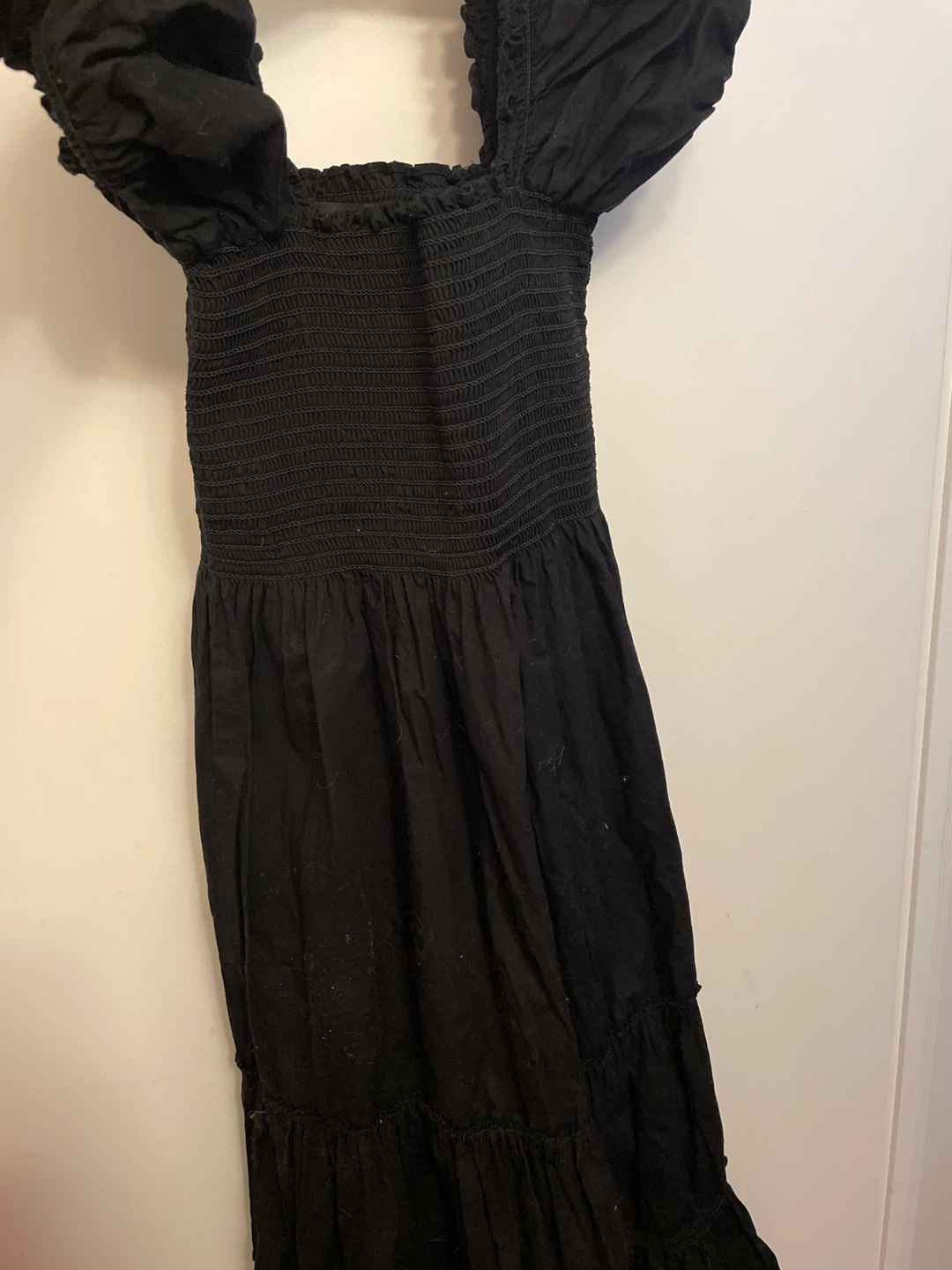 Black Smocked Square Neck Dress - photo 2