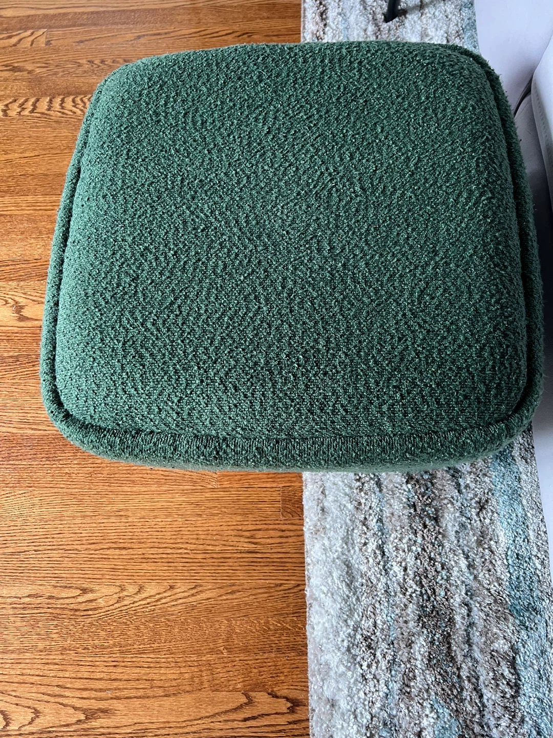 Green textured stool/ottoman