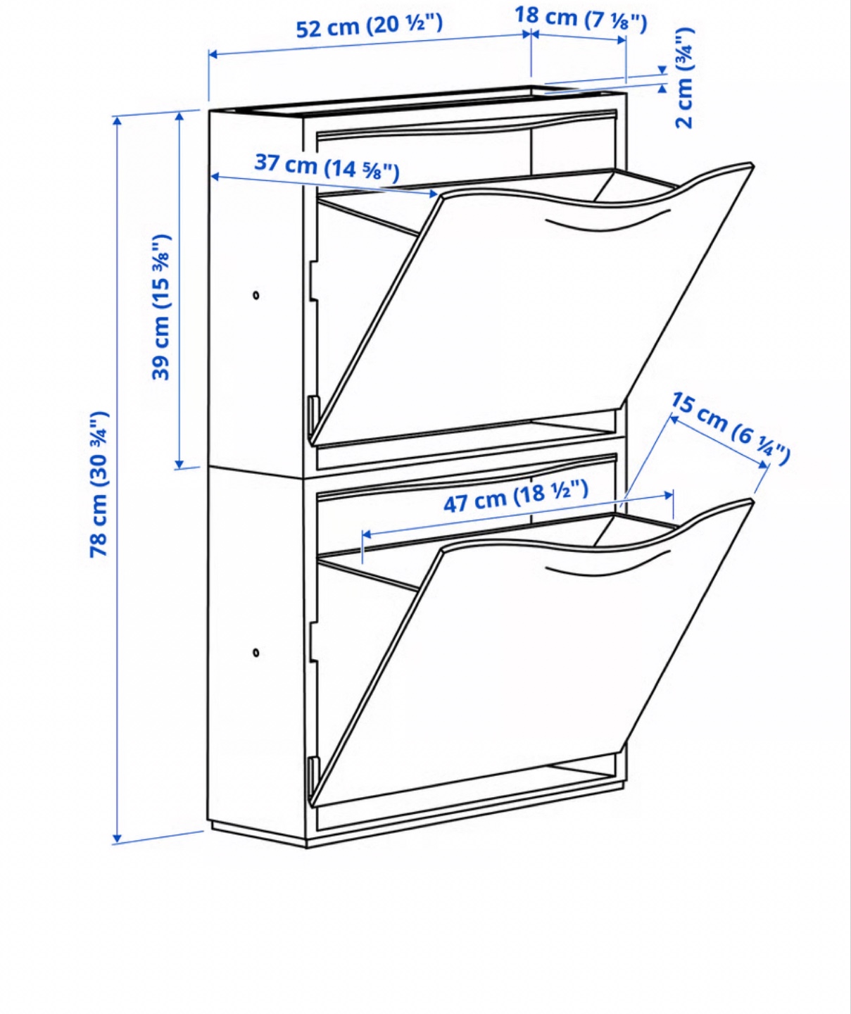 IKEA Shoe Cabinet Storage Boxes (x2) - photo 2