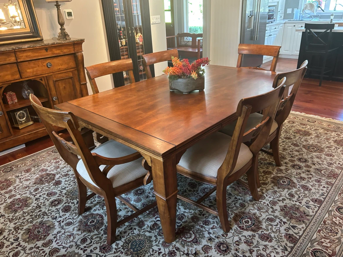 Wooden Dining Table with 6 Chairs - photo 2