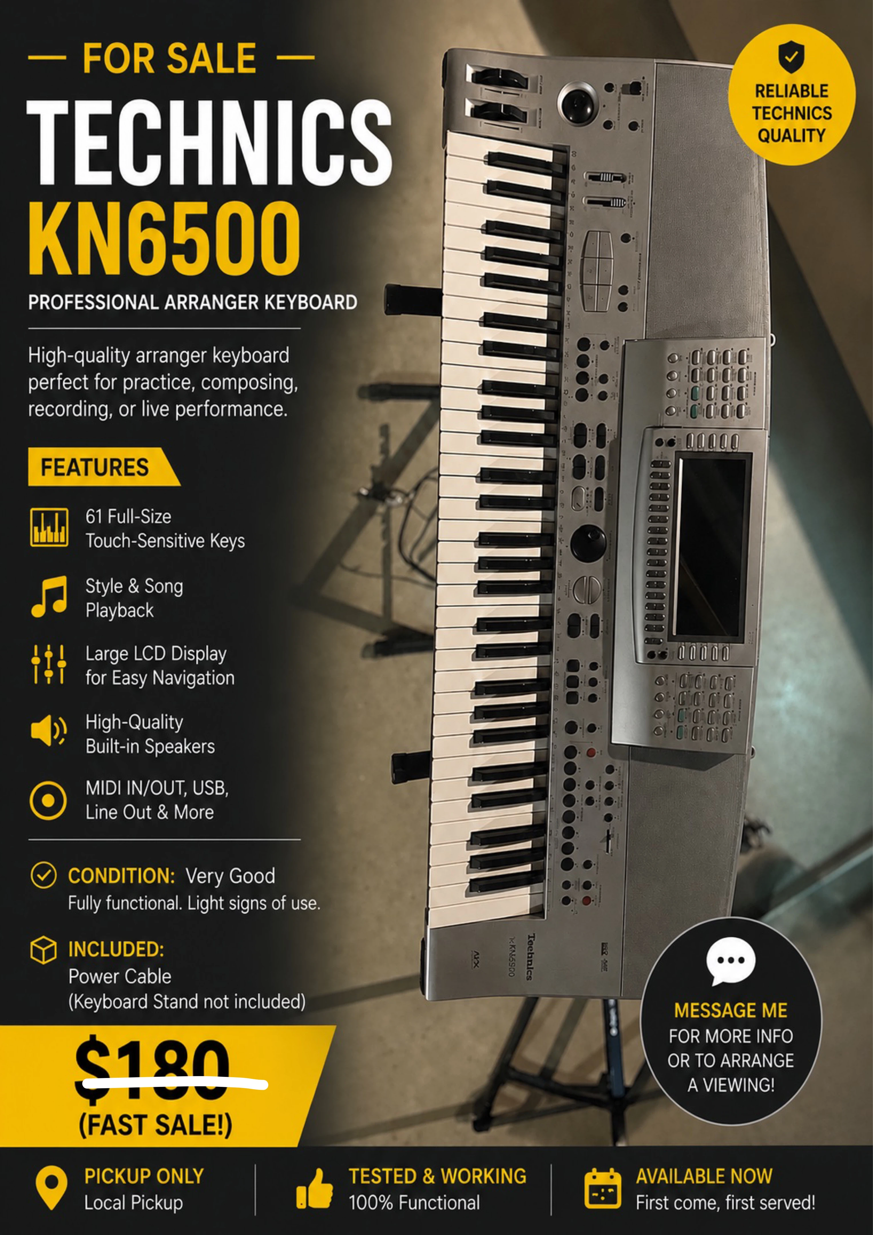Technics KN6500  Keyboard- need gone!