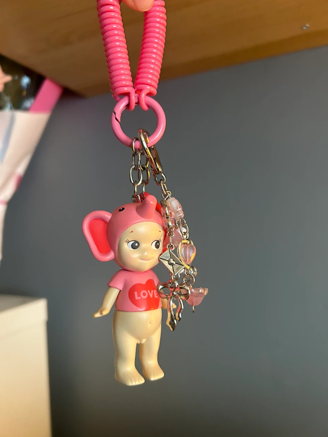 Sonny Angel Elephant Keychain with Love Charm - photo 2