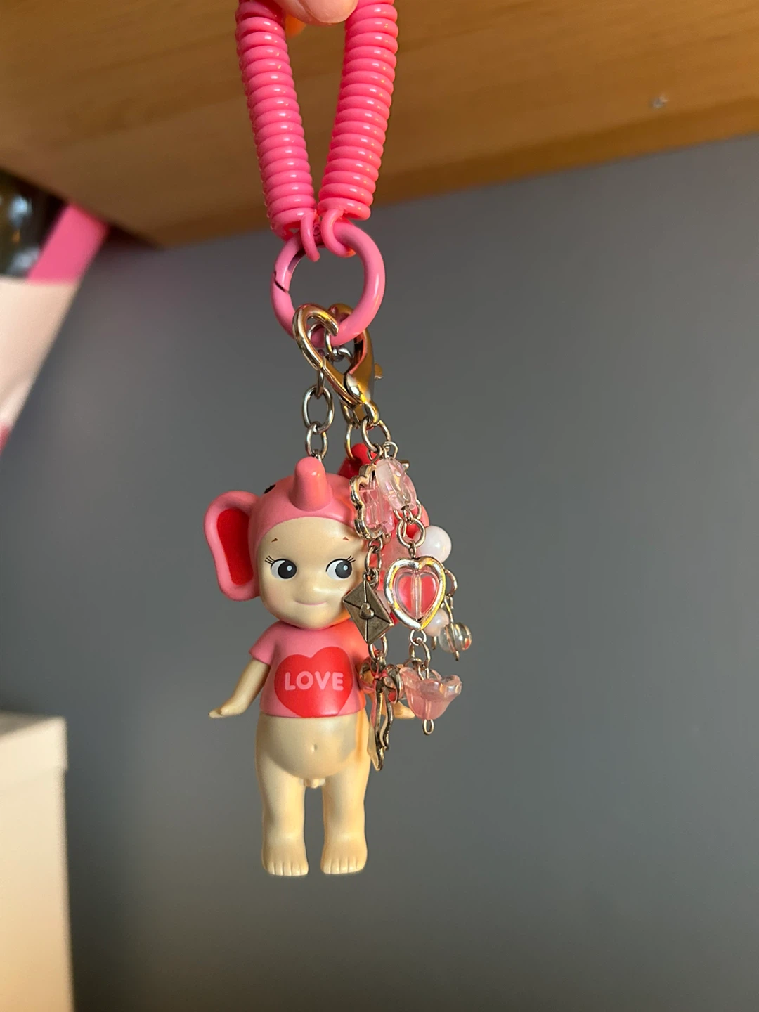 Sonny Angel Elephant Keychain with Love Charm
