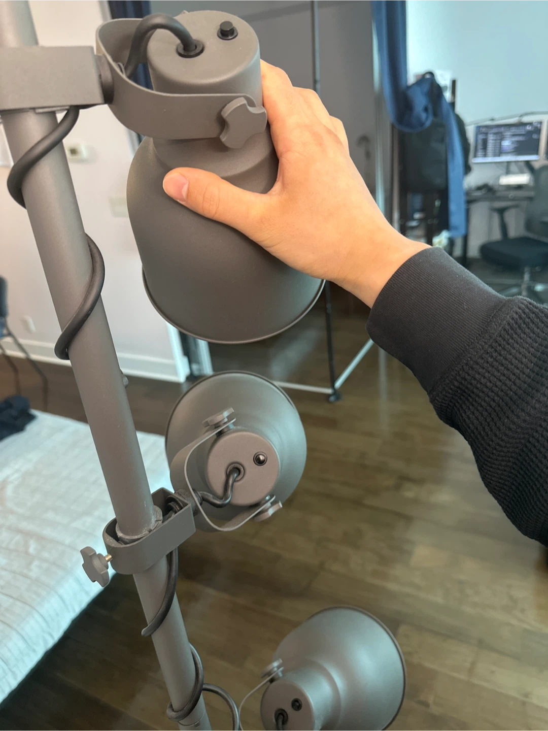 IKEA Grey 3-Head Floor Lamp - photo 5