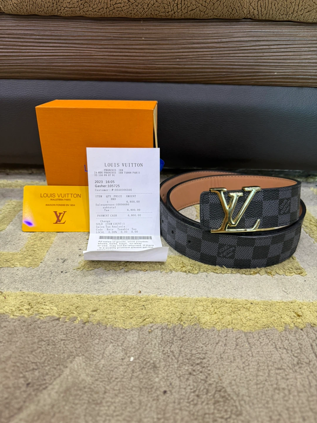 Louis Vuitton Damier Ebene Belt