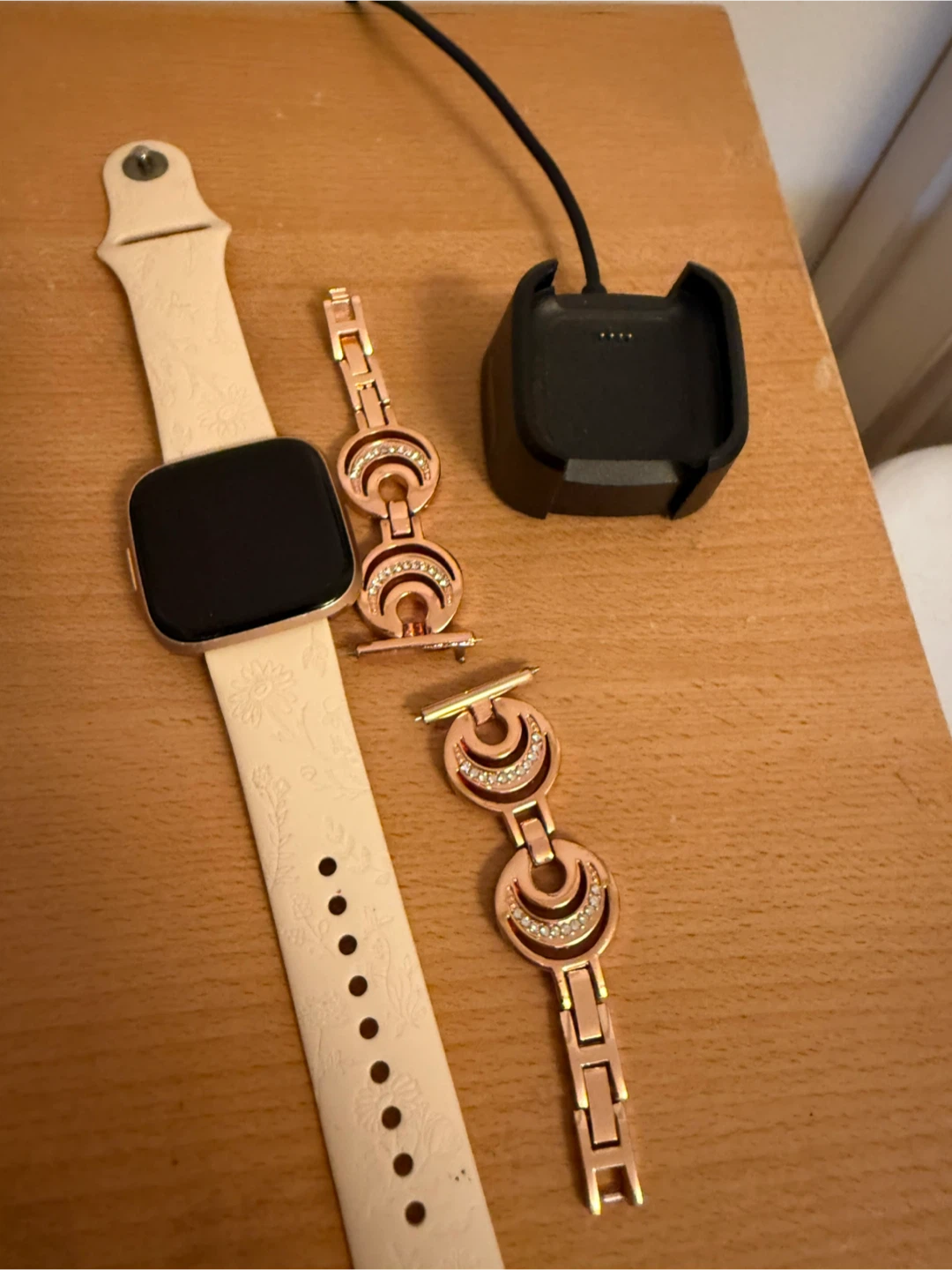 Fitbit Versa 2 Smartwatch with Rose Gold Band & Charger