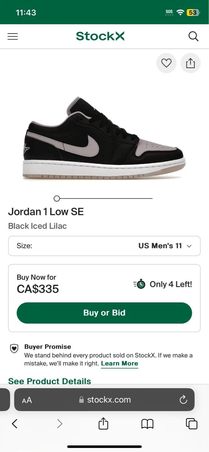 Air Jordan 1 Low SE Black/Iced Lilac-White - photo 4