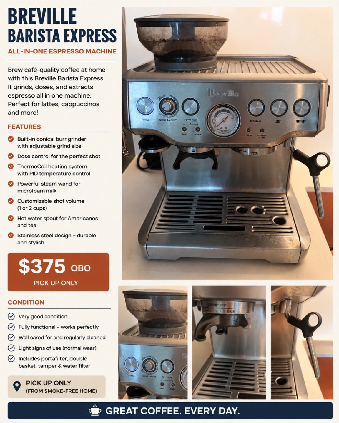 Breville Barista Express All-in-One Espresso Machine