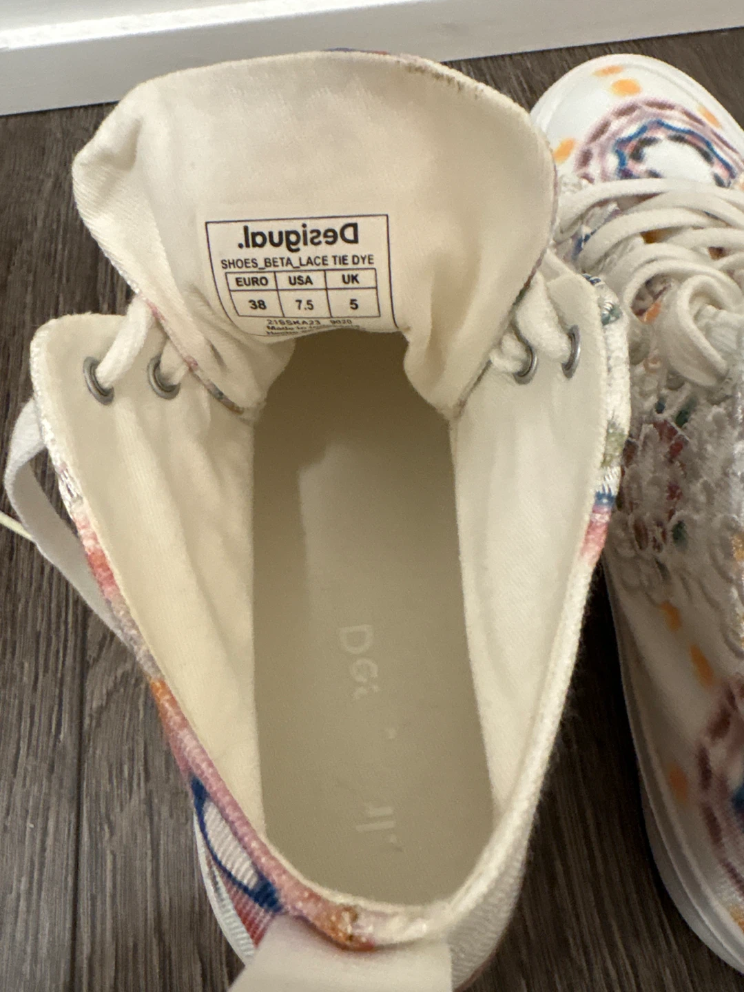 Desigual White Lace Tie Dye High Top Sneakers - photo 3