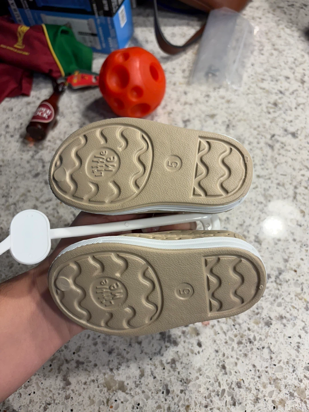 Little Me Tan Water Shoes - Size 5 - photo 2