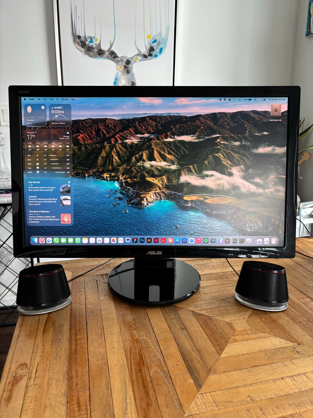 ASUS 23.6" Full HD Monitor + Speakers – Good Condition