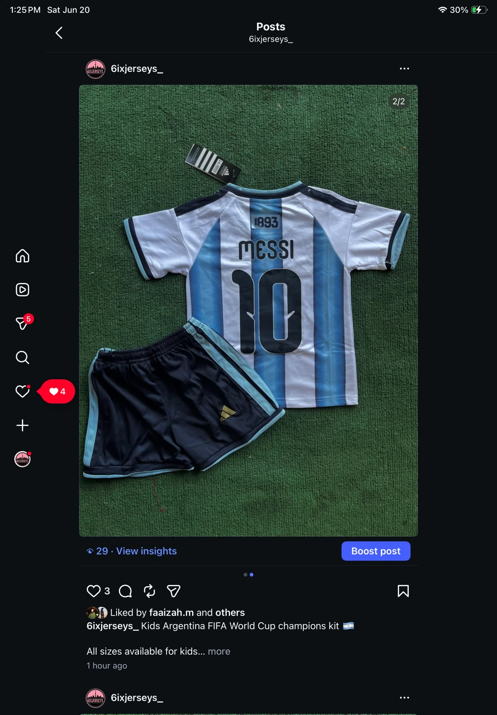 Kids Argentina FIFA World Cup Messi Jersey & Shorts Kit - photo 2