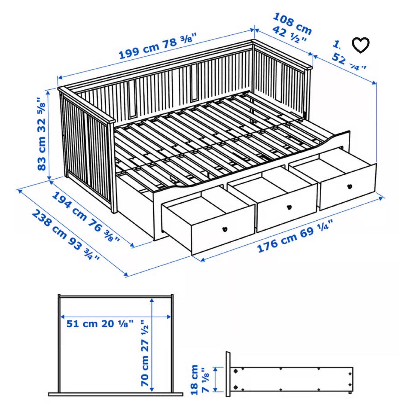 IKEA HEMNES Daybed with 3 Drawers - photo 2