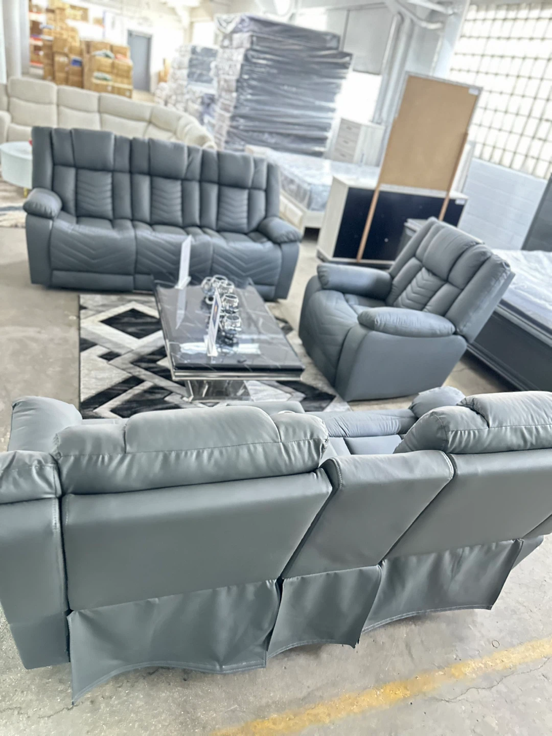 Charcoal sofa + loveseat (new)
