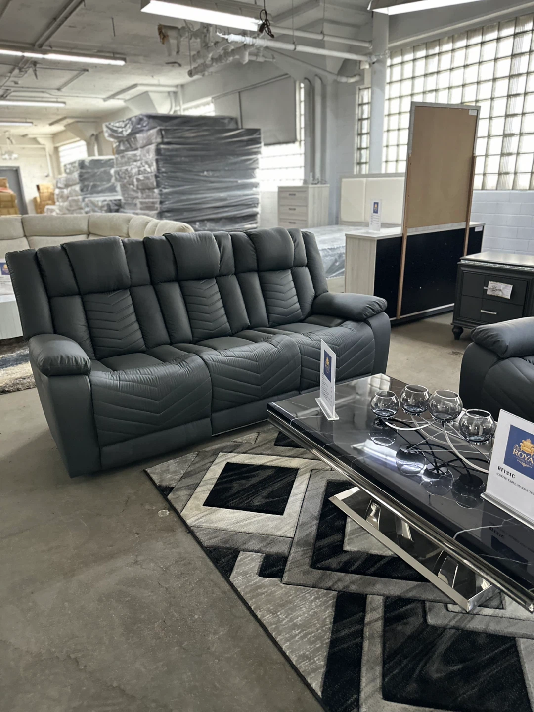 Charcoal sofa + loveseat (new) - photo 2