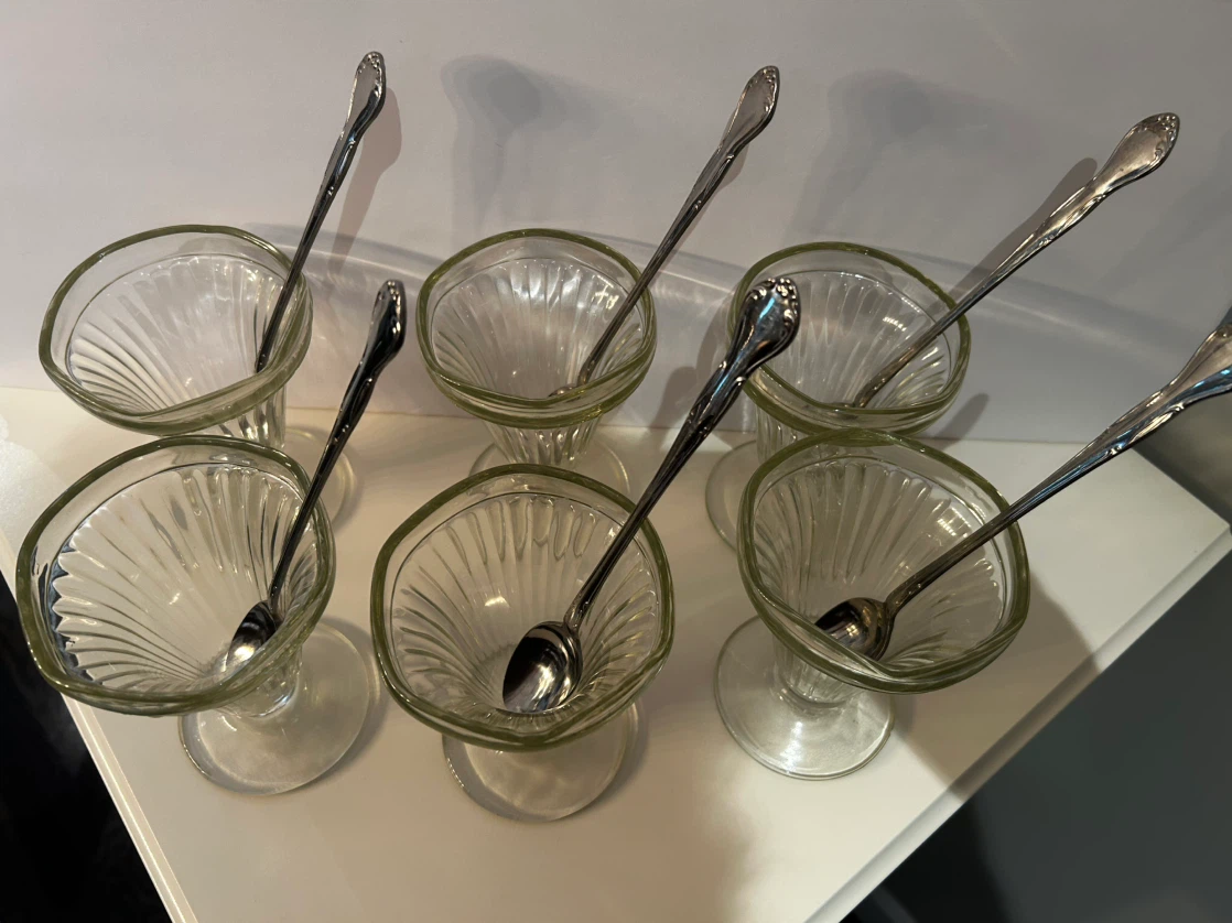 Set of 6 Glass Dessert Cups with Spoons - photo 2