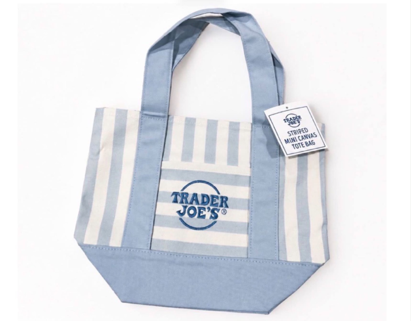 Trader Joe's Striped Mini Canvas Tote Bag