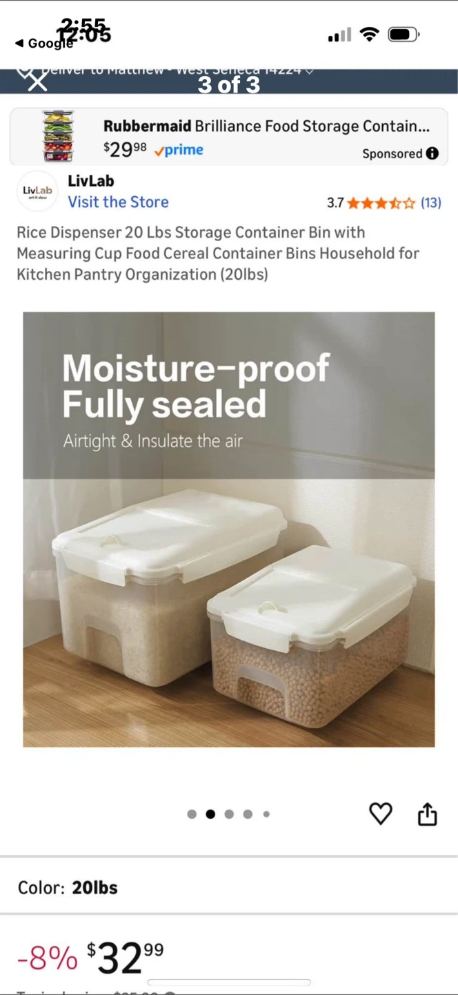 Rubbermaid Brilliance 20 Lbs Food Storage Container - photo 2