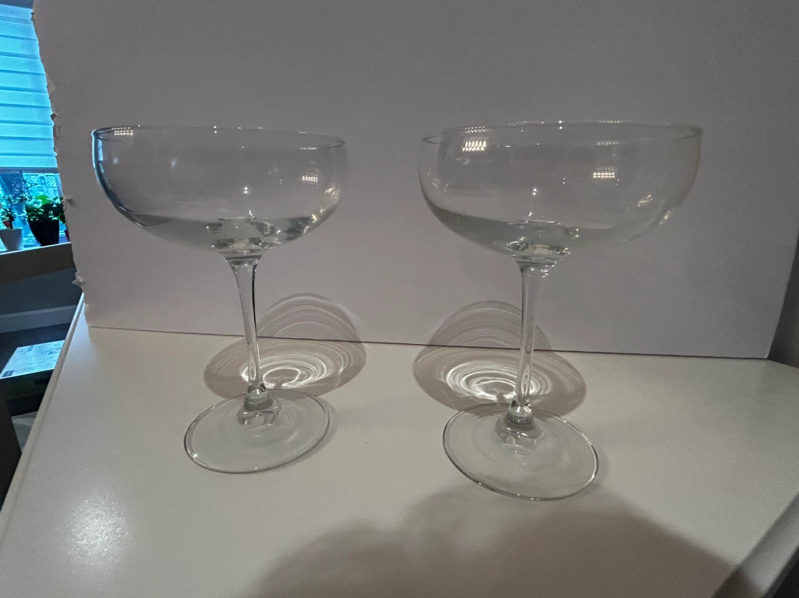 Set of 2 Clear Coupe Glasses