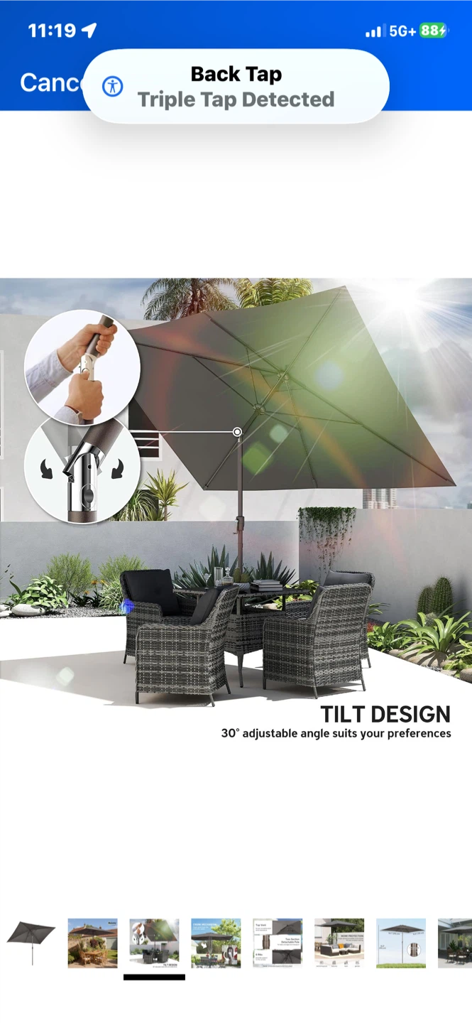 Outsunny 6.5 x 10 ft Patio Umbrella – Like New - photo 4