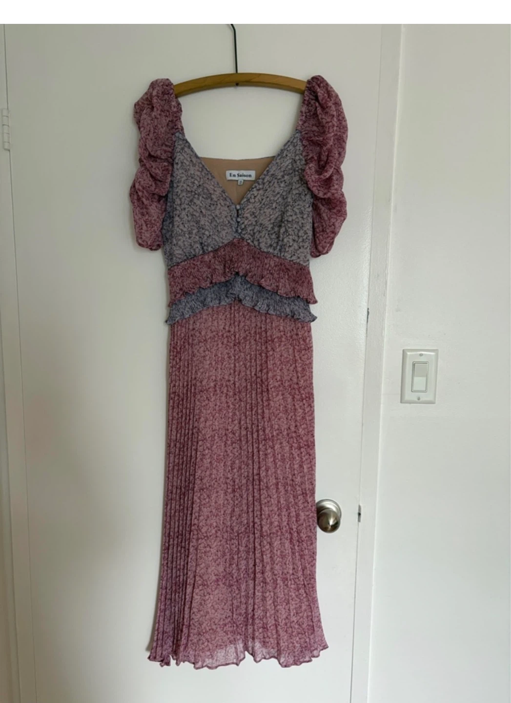 En Saison Floral Pleated Maxi Dress XS - photo 3