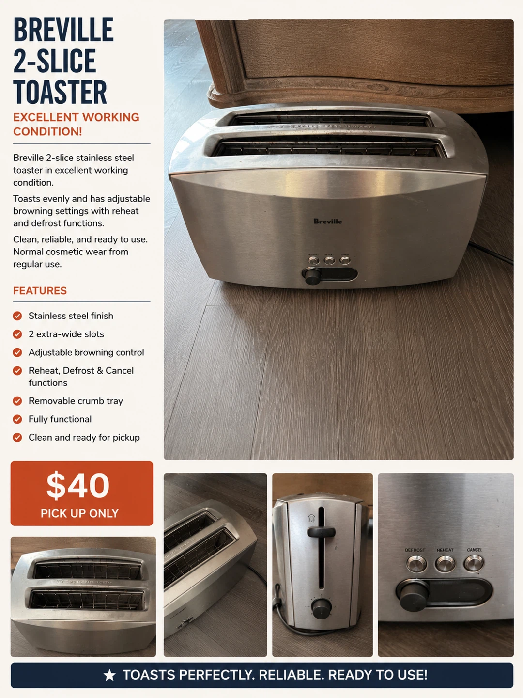 Breville 2-Slice Stainless Steel Toaster