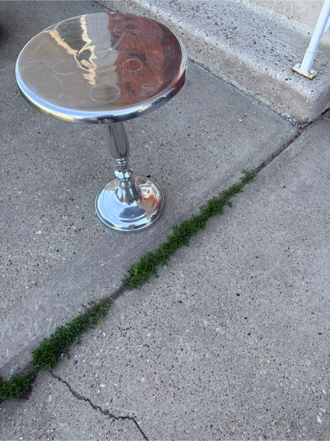 Silver Pedestal Side Table