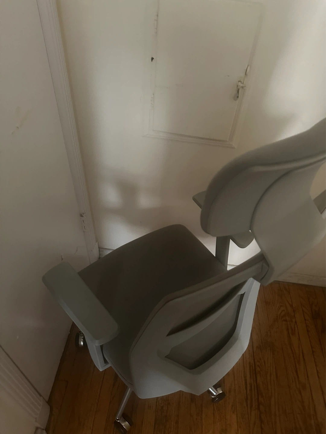 Grey Ergonomic Office Chair with Headrest - photo 2