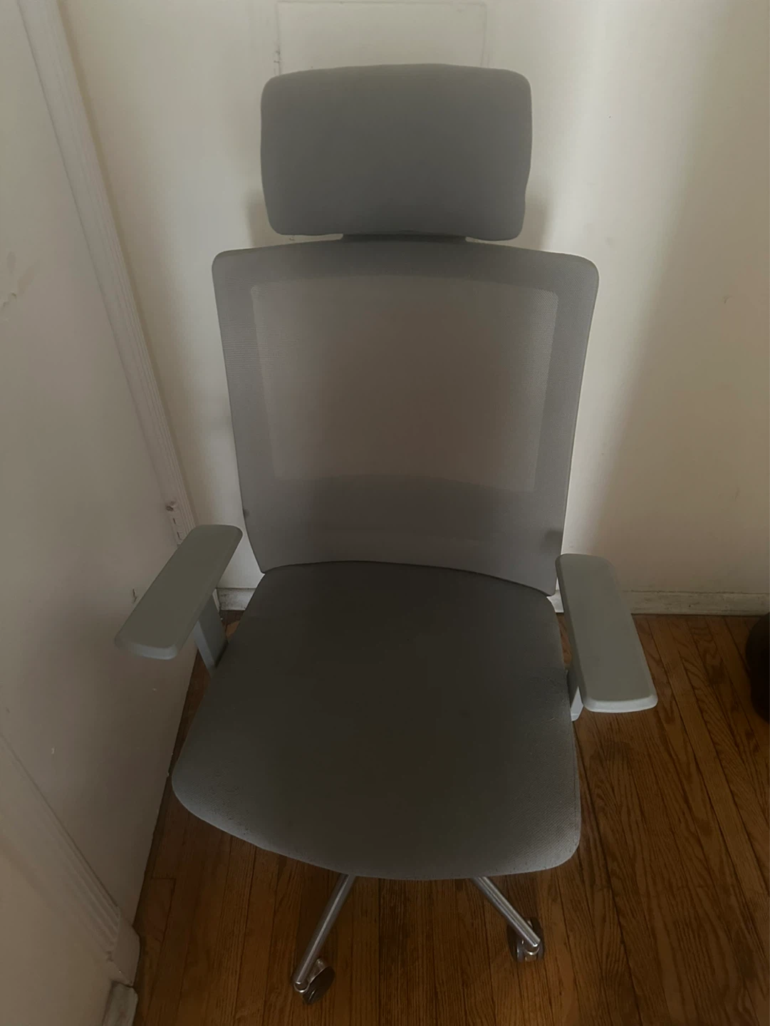 Grey Ergonomic Office Chair with Headrest