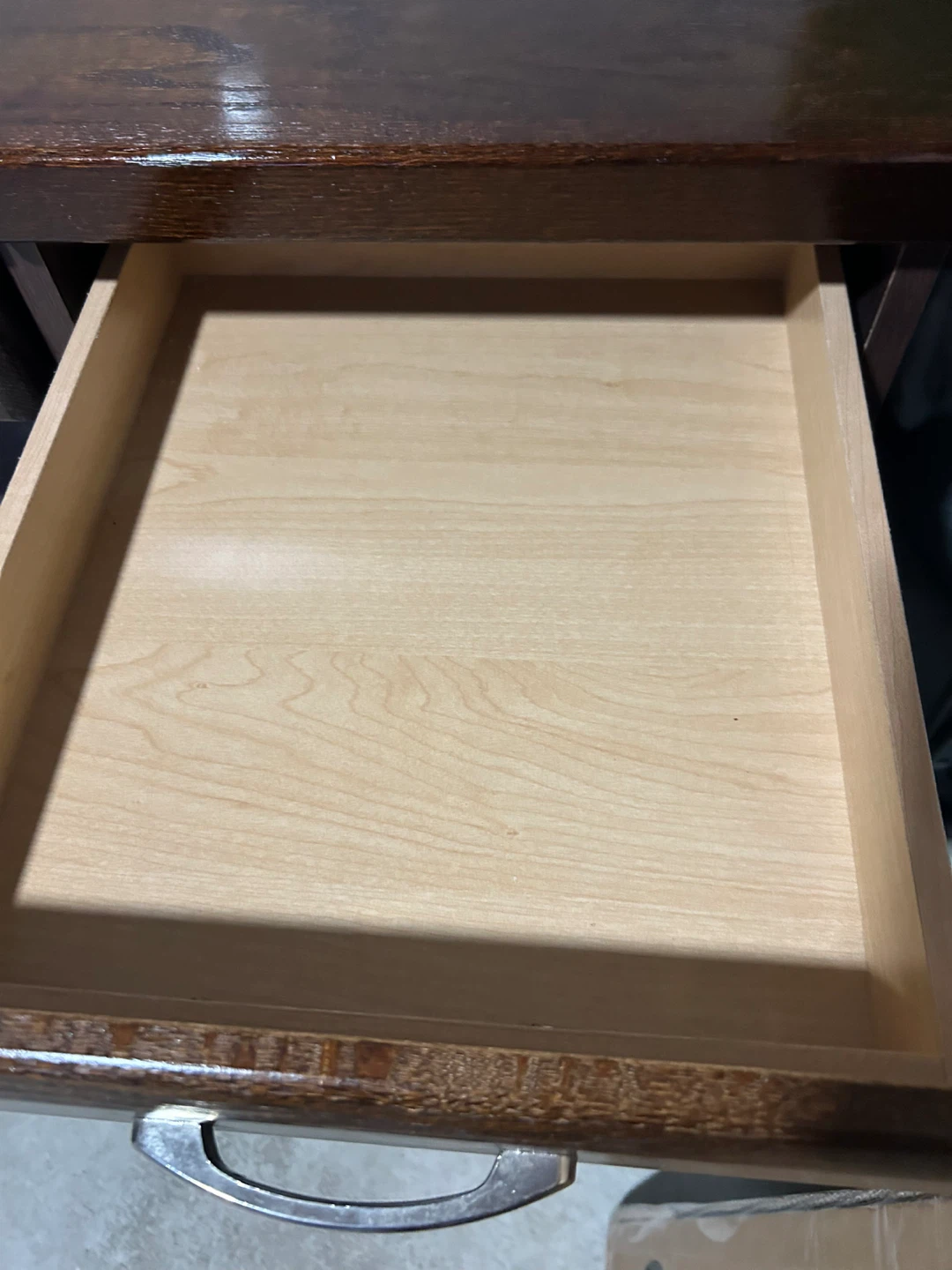 Dark Solid Wood Desk with Drawers - photo 2