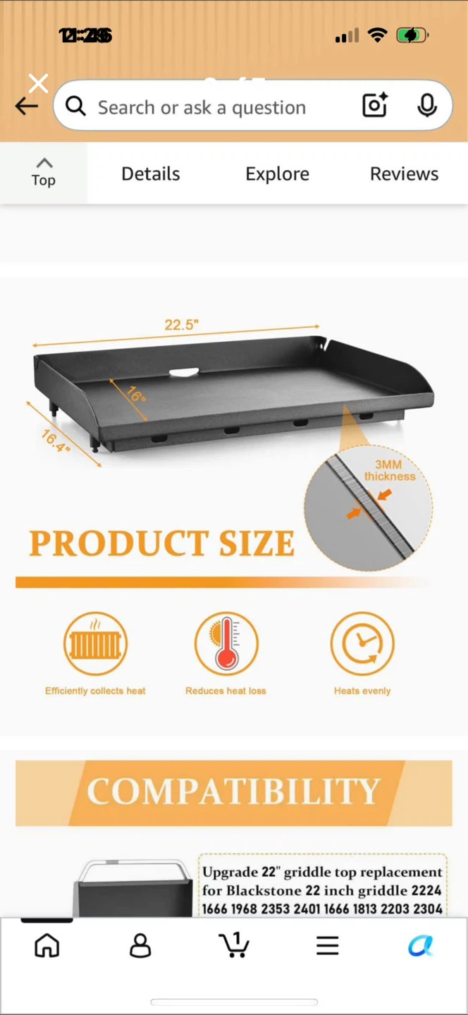 Blackstone 22" Griddle Top Replacement