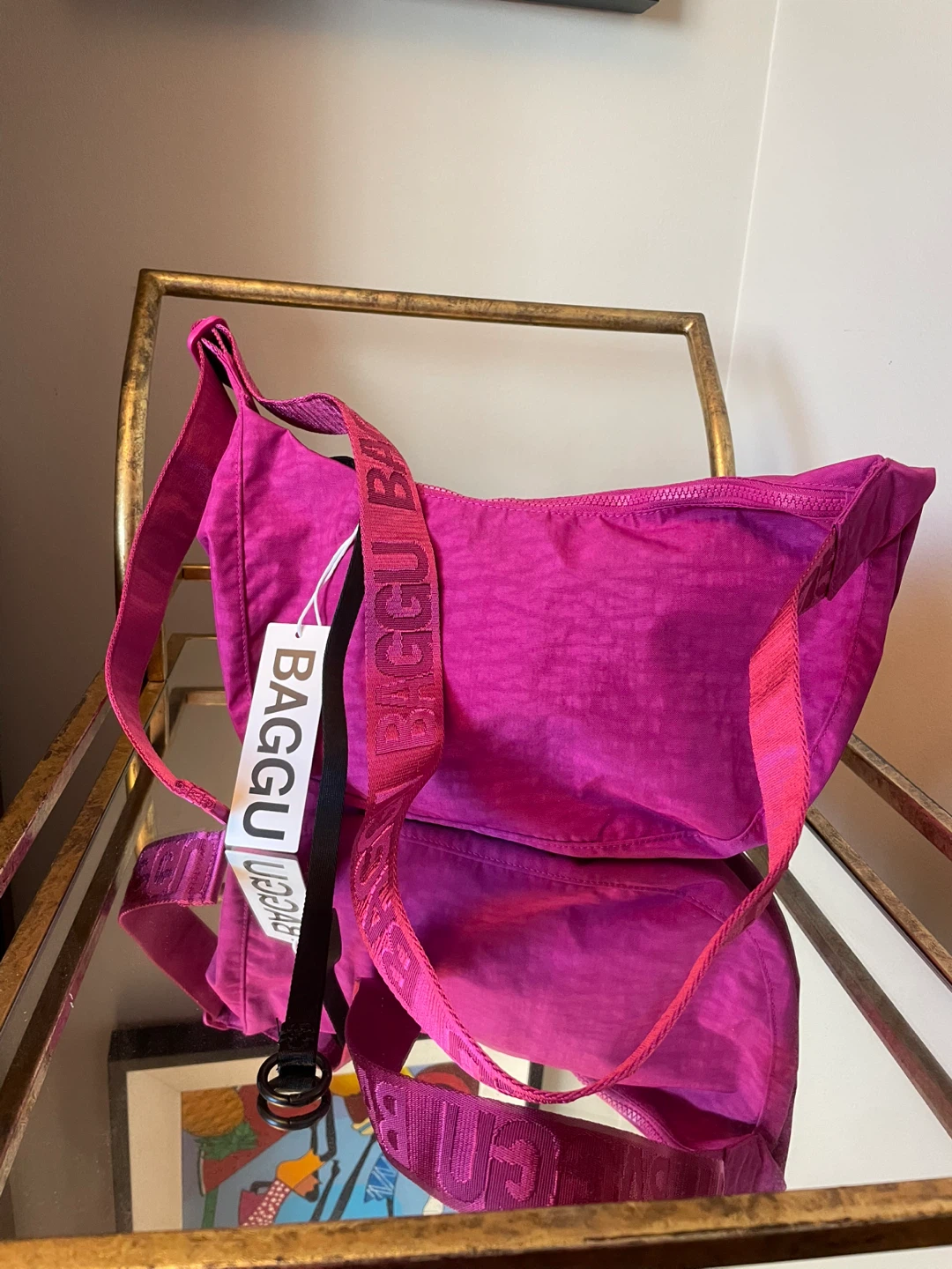 BAGGU Med Crescent Bag Fuchsia NEW with tags