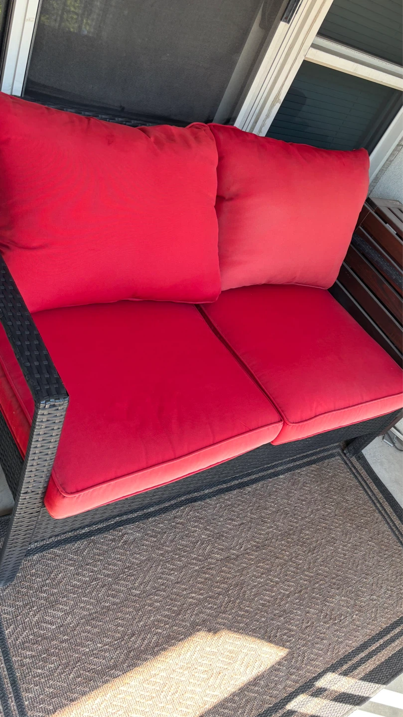 Red Outdoor Loveseat with Cushions