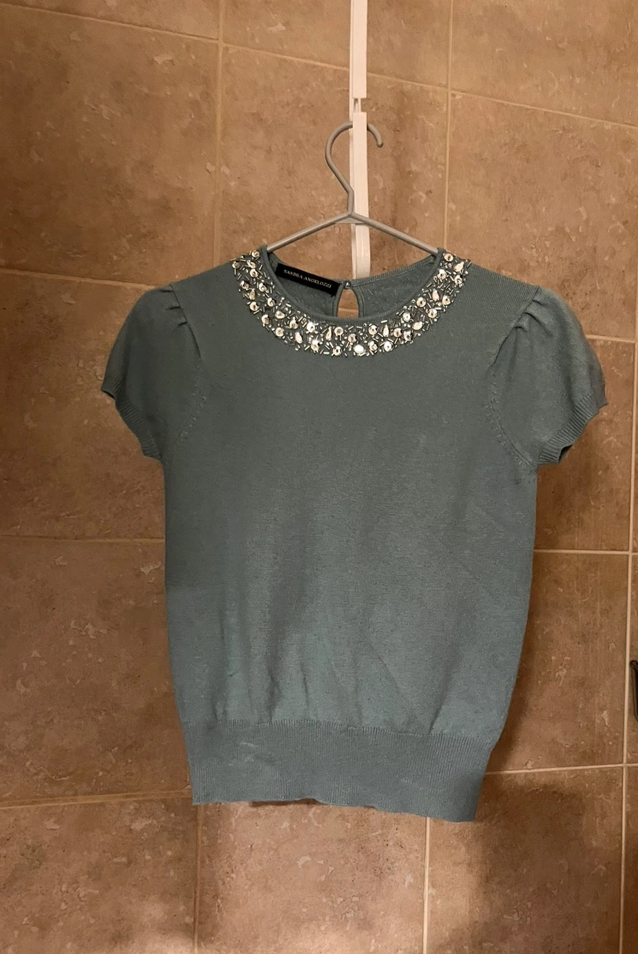 Sandra Angelozzi Embellished Collar Sweater