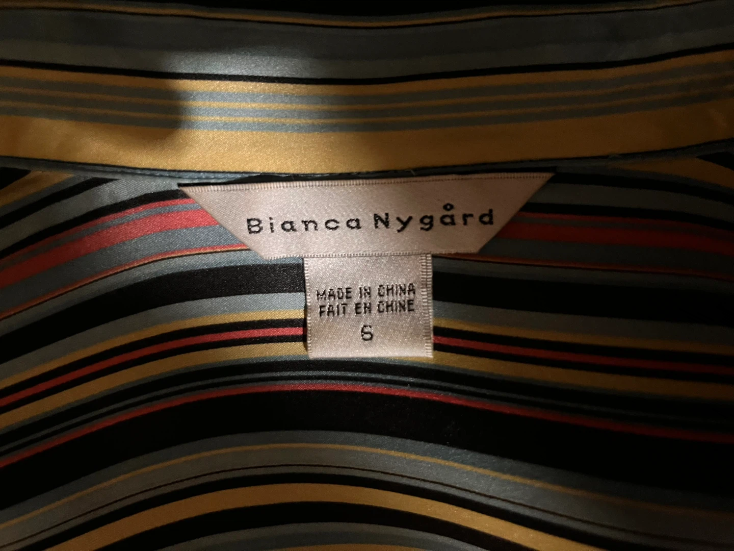 Bianca Nygård Striped Silk Button-Up Blouse - Size S - photo 2