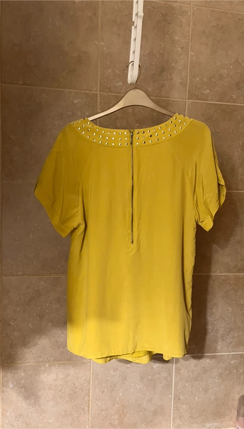 PLANET Yellow Studded Neckline Top - photo 2