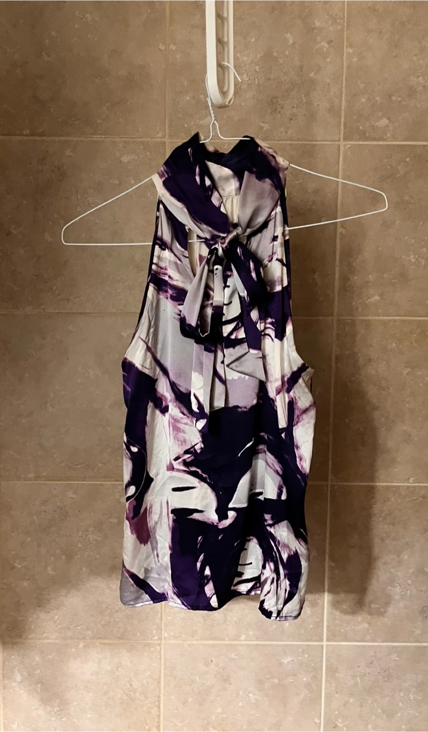 Sleeveless Halter Top with Abstract Print - photo 2