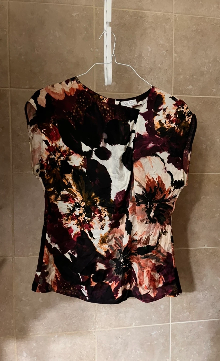 Kaliko Floral Print Button-Back Top Size 12