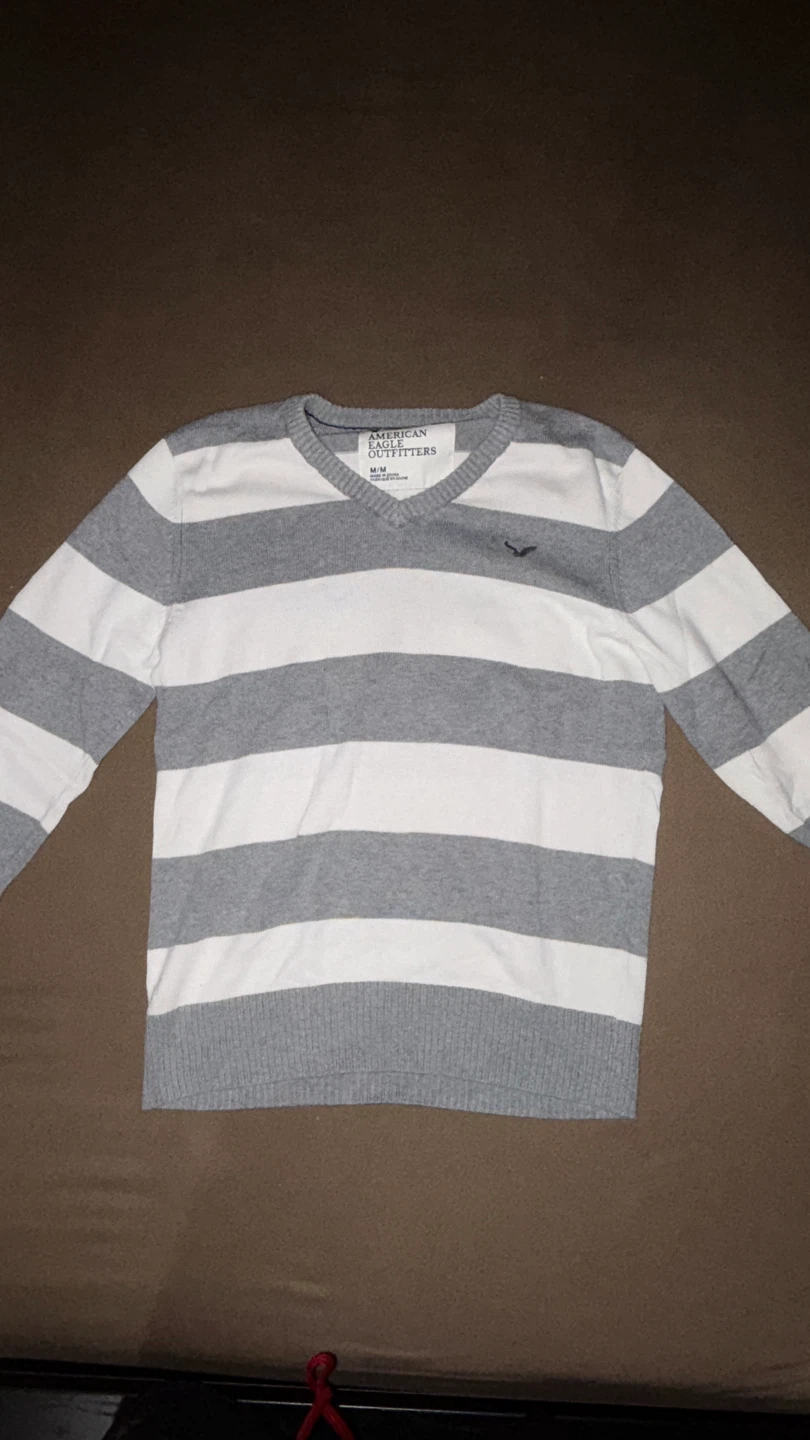 American Eagle Outfitters Striped V-Neck Sweater