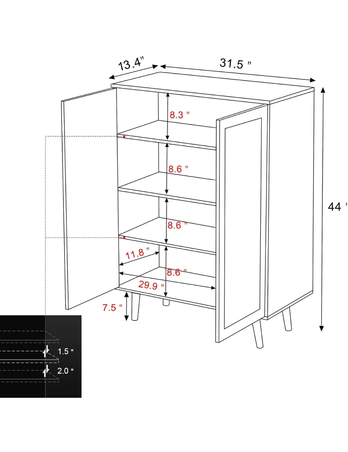 Rattan Cabinet with Two Doors - photo 3