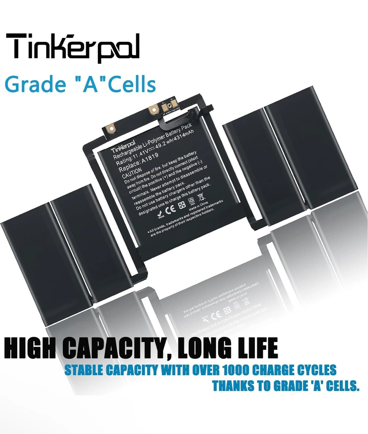 TinkerPal Professional Laptop Battery A1819 for MacBook Pro 13" - photo 3